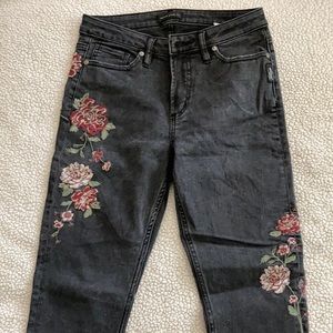 Black silver brand jeans